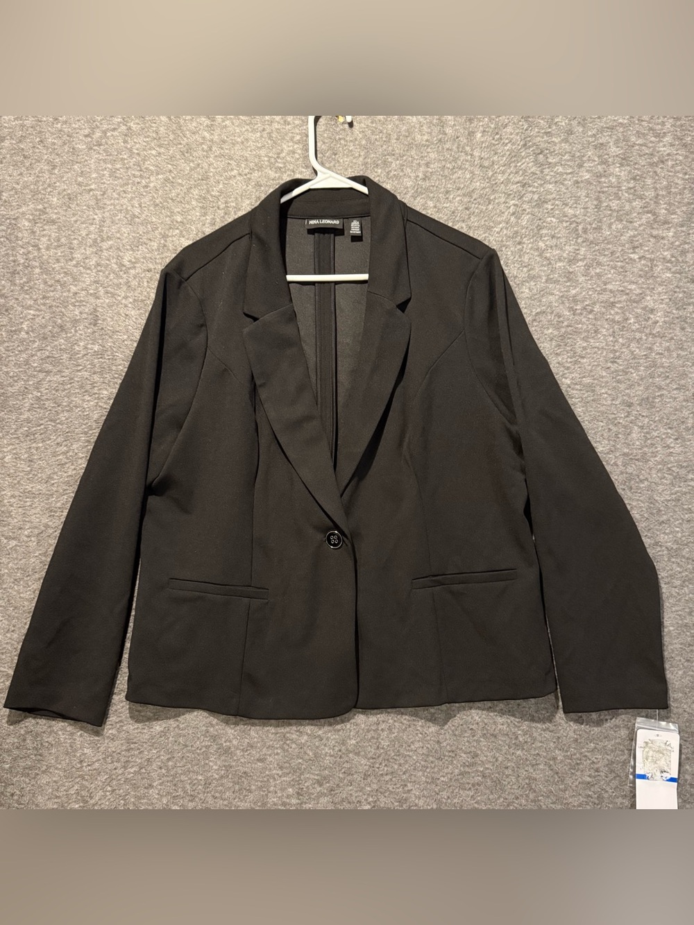 Nina Leonard Black Blazer Jacket Womens XL Office Business Professional NWT